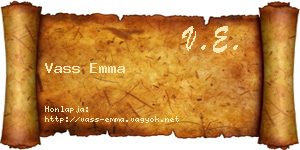 Vass Emma névjegykártya